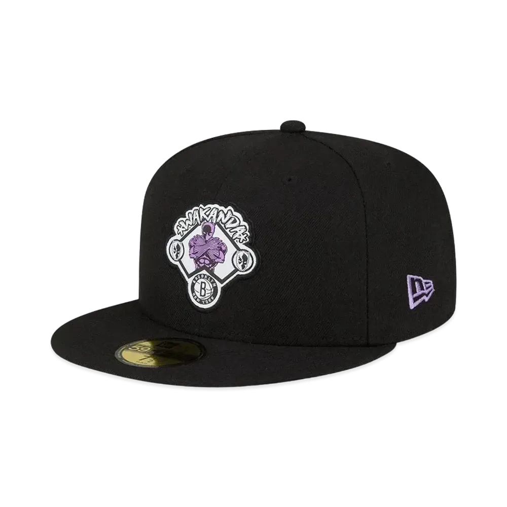 NEW ERA x NBA x MARVEL 59FIFTY Brooklyn Nets Black Panther "Black/Purple"