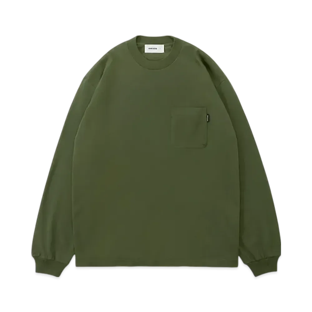 everyone Pocket Long Sleeve Tee Shirt "Army Green"