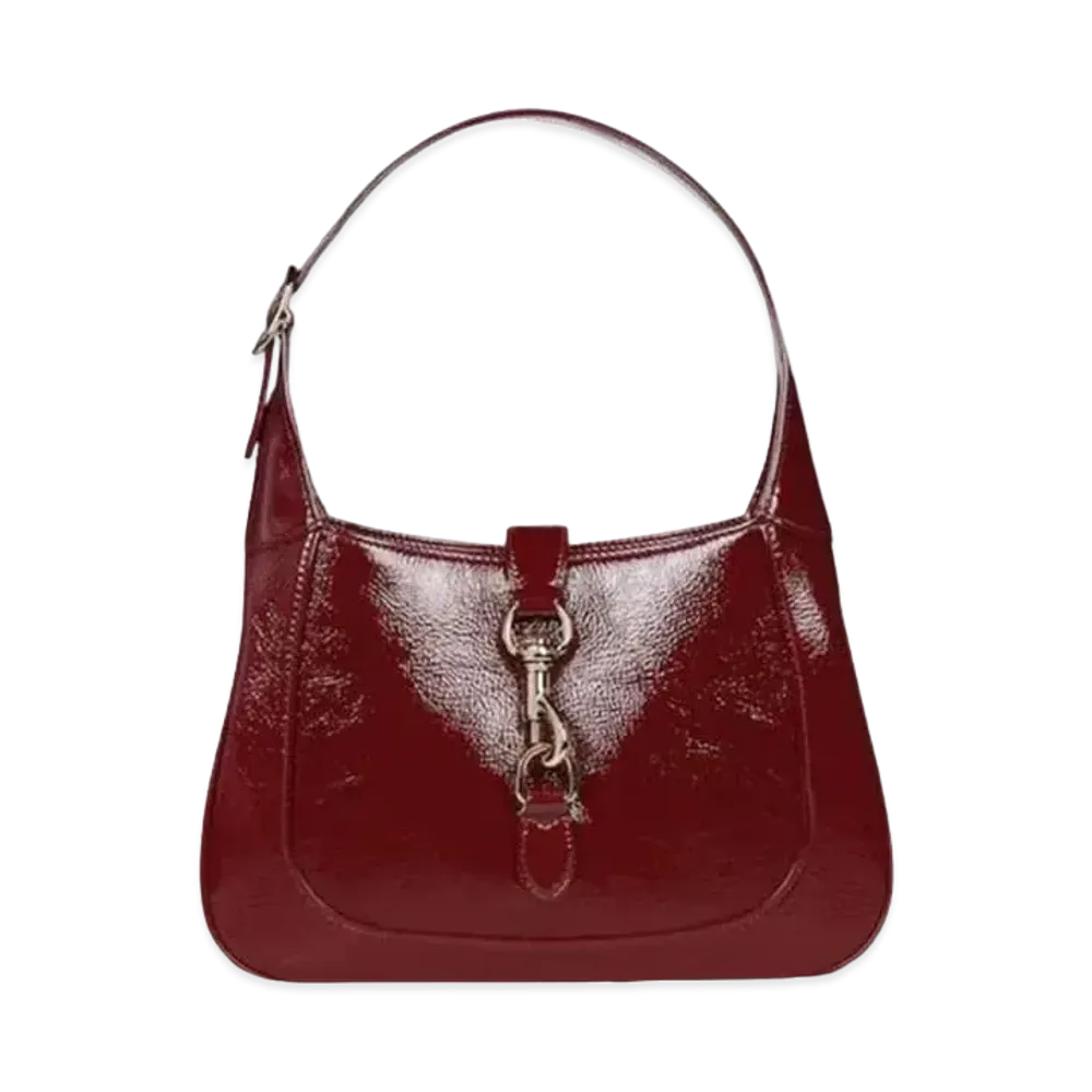 GUCCI Jackie Small Shoulder Bag Patent Leather "Rosso Ancora"