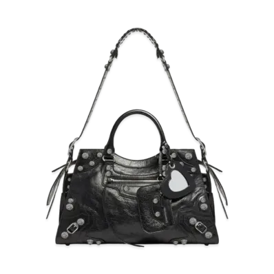 BALENCIAGA Neo Cagole City Handbag With Rhinestones "Black"