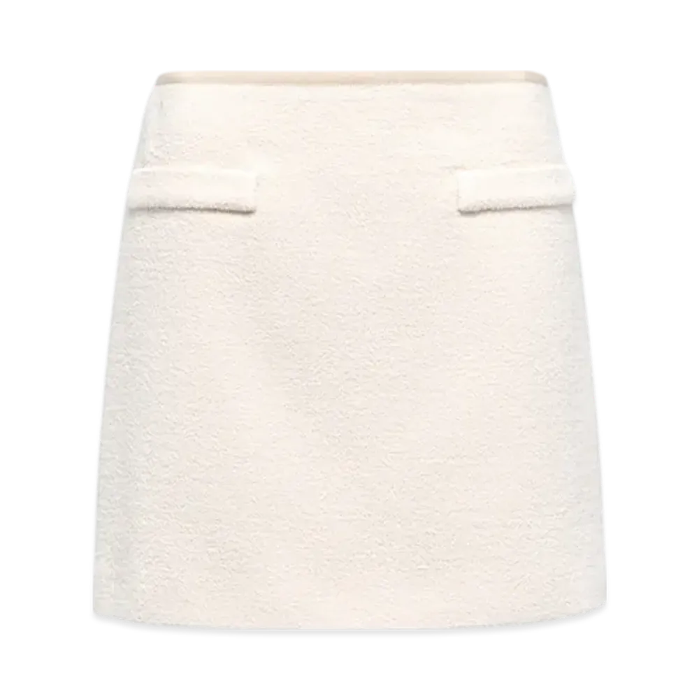 MIU MIU Women's Boucle Tweed Mini Skirt "Ivory"