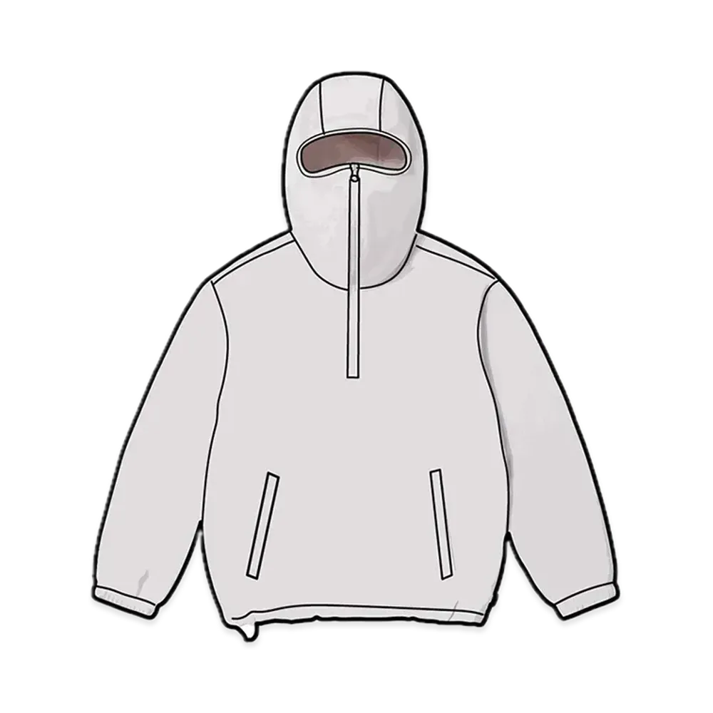 Supreme Polartec Facemask Half Zip Hooded Sweatshirt "Light Grey"