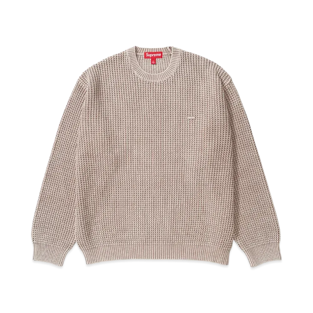 Supreme Washed Small Box Waffle Sweater "Light Brown"
