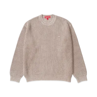 Supreme Washed Small Box Waffle Sweater "Light Brown"