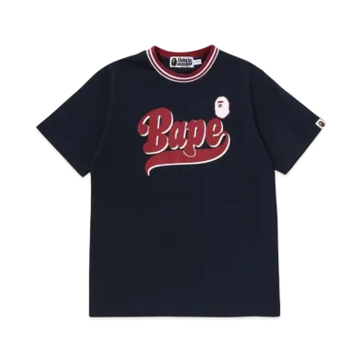 A BATHING APE Bape Logo Tee "Navy"