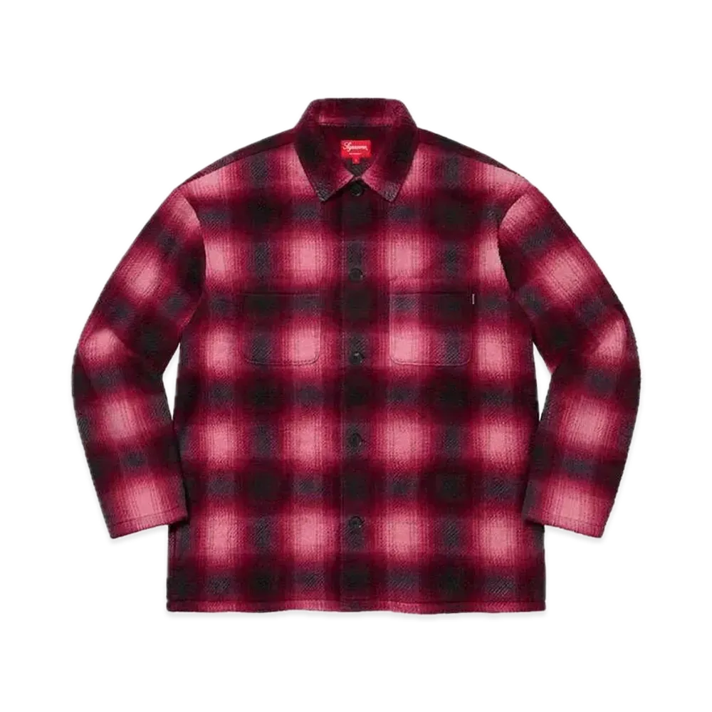 Supreme Shadow Plaid Fleece Shirt "Red"