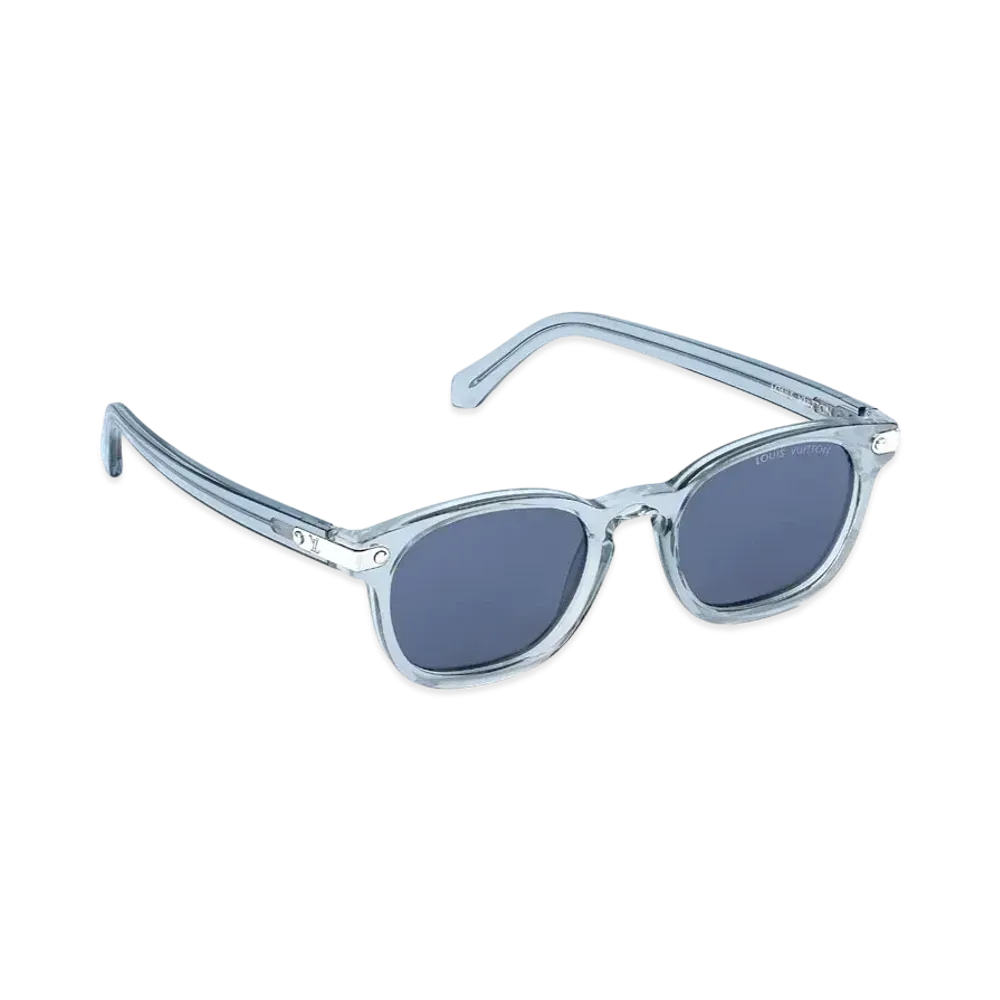 LV Signature Square Round Sunglasses "White Blue"