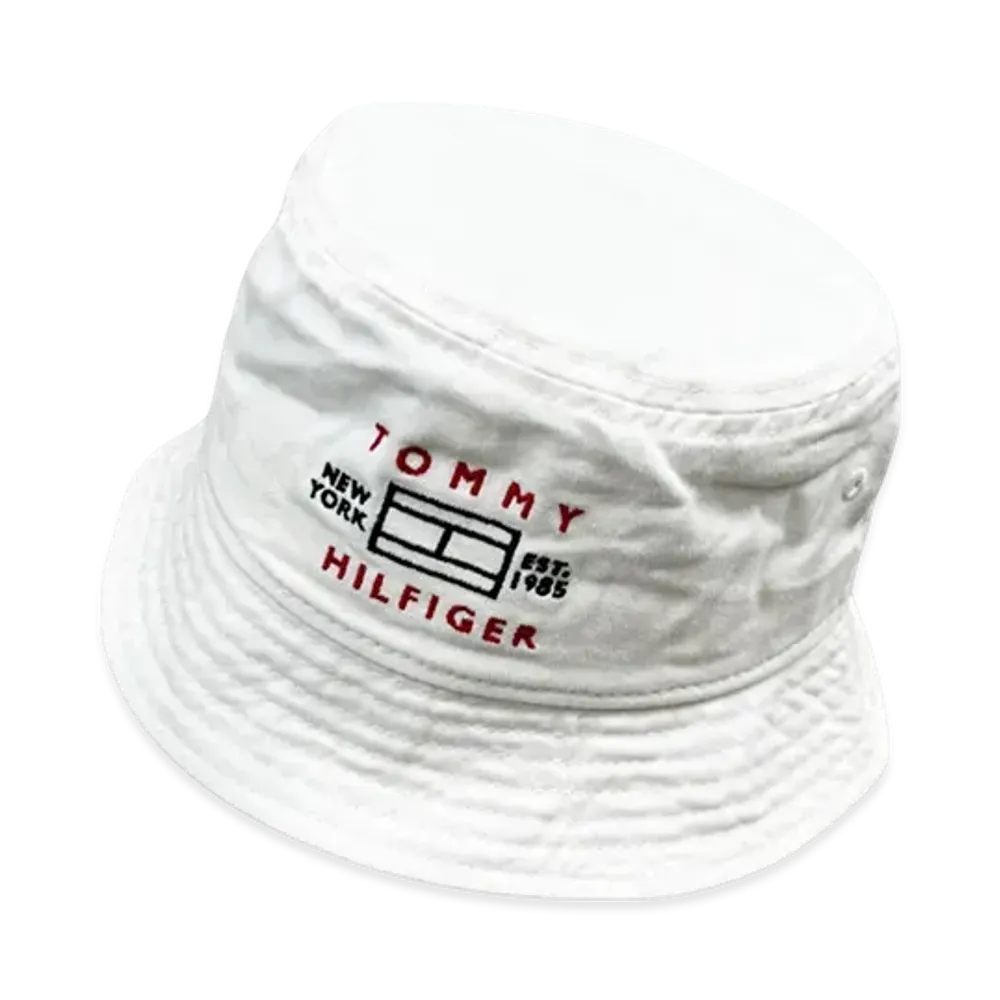 TOMMY HILFIGER Mens Jeff Bucket Hat "White"