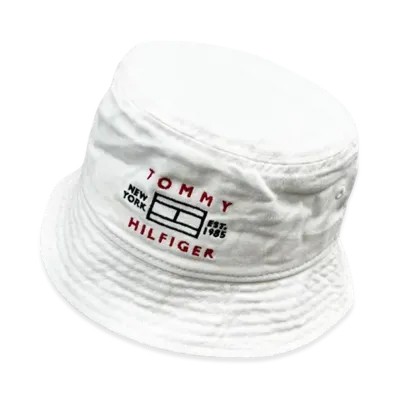 TOMMY HILFIGER Mens Jeff Bucket Hat "White"