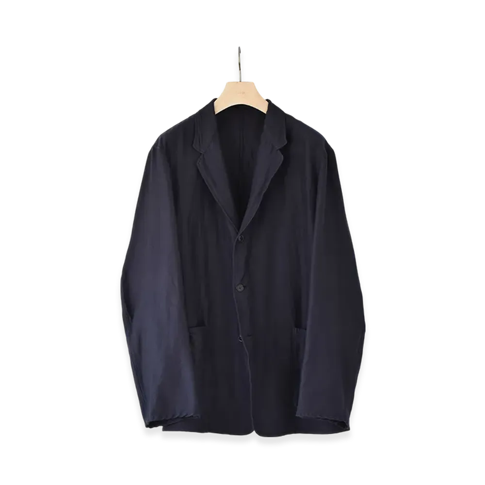 COMOLI Wool Silk Jacket "Navy"