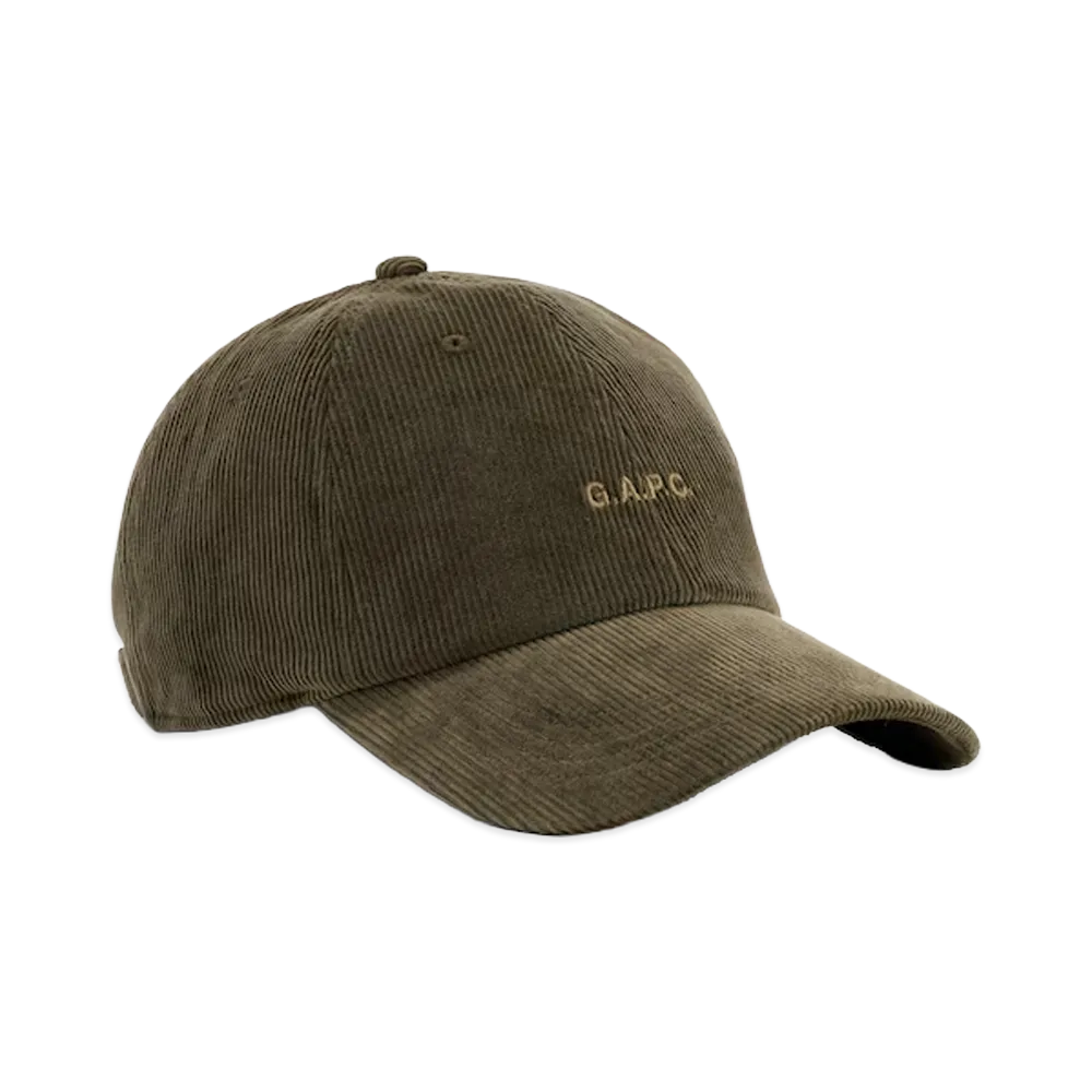 Gap x A.P.C. Logo Corduroy Baseball Cap "Oil Green"