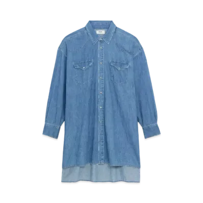 CELINE Cowboy Painter Shirt In Denim "Blue"