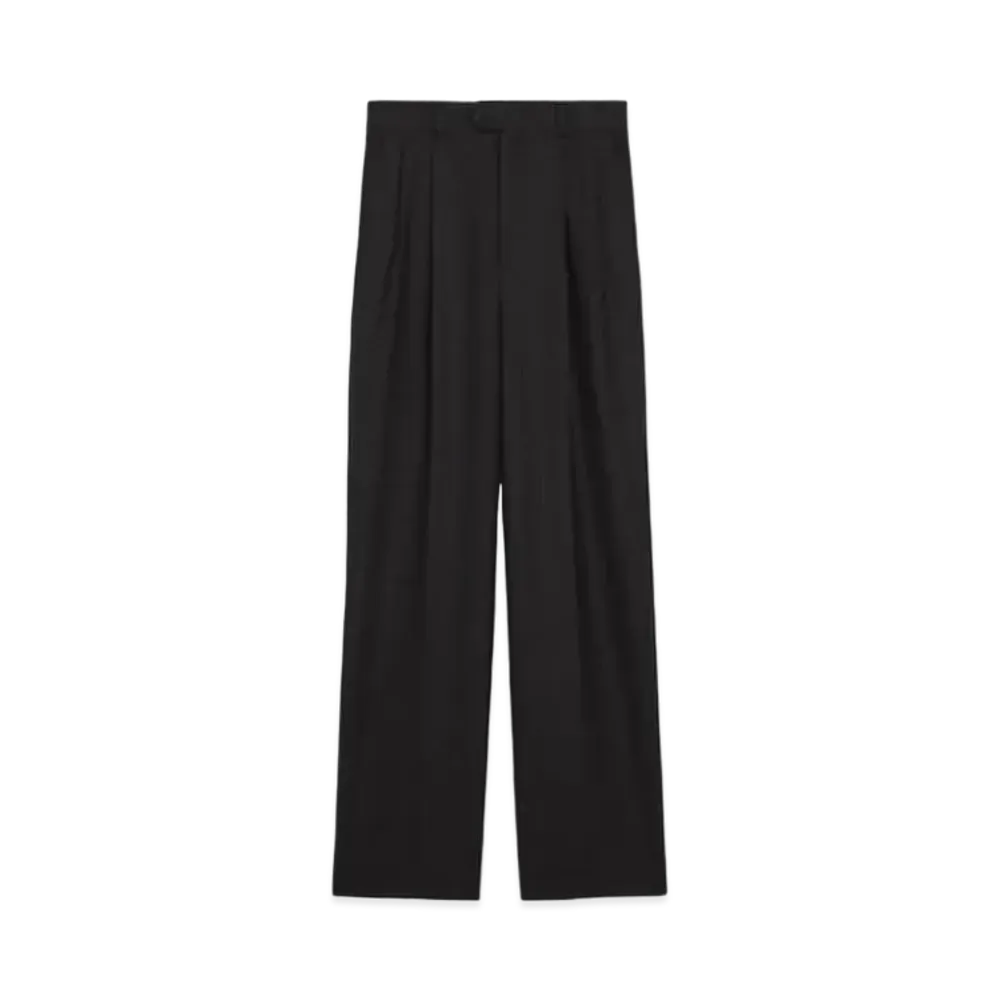 CELINE Striped Skate Pants / Wool Gabardine "Black/Anthracite"