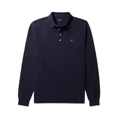 Noah Long Sleeve Pique Polo "Navy"