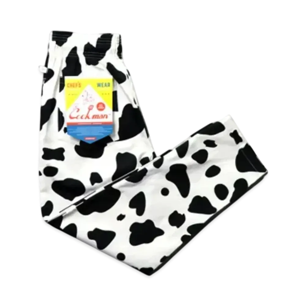 COOKMAN Chef Pants animal "Cow/White"