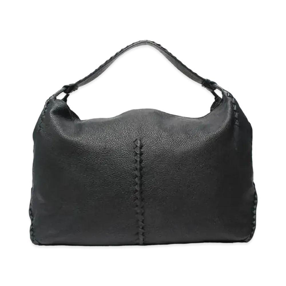 Bottega Veneta Cervo Leather Shoulder Bag "Black"
