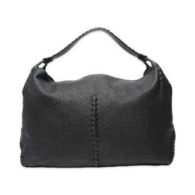 Bottega Veneta Cervo Leather Shoulder Bag "Black"