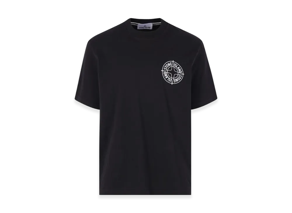 Stone Island T-Shirt With 'outline Compass' Print "Black"