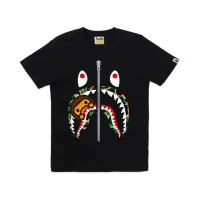 A BATHING APE ABC Camo Milo Shark Tee "Black/Green"