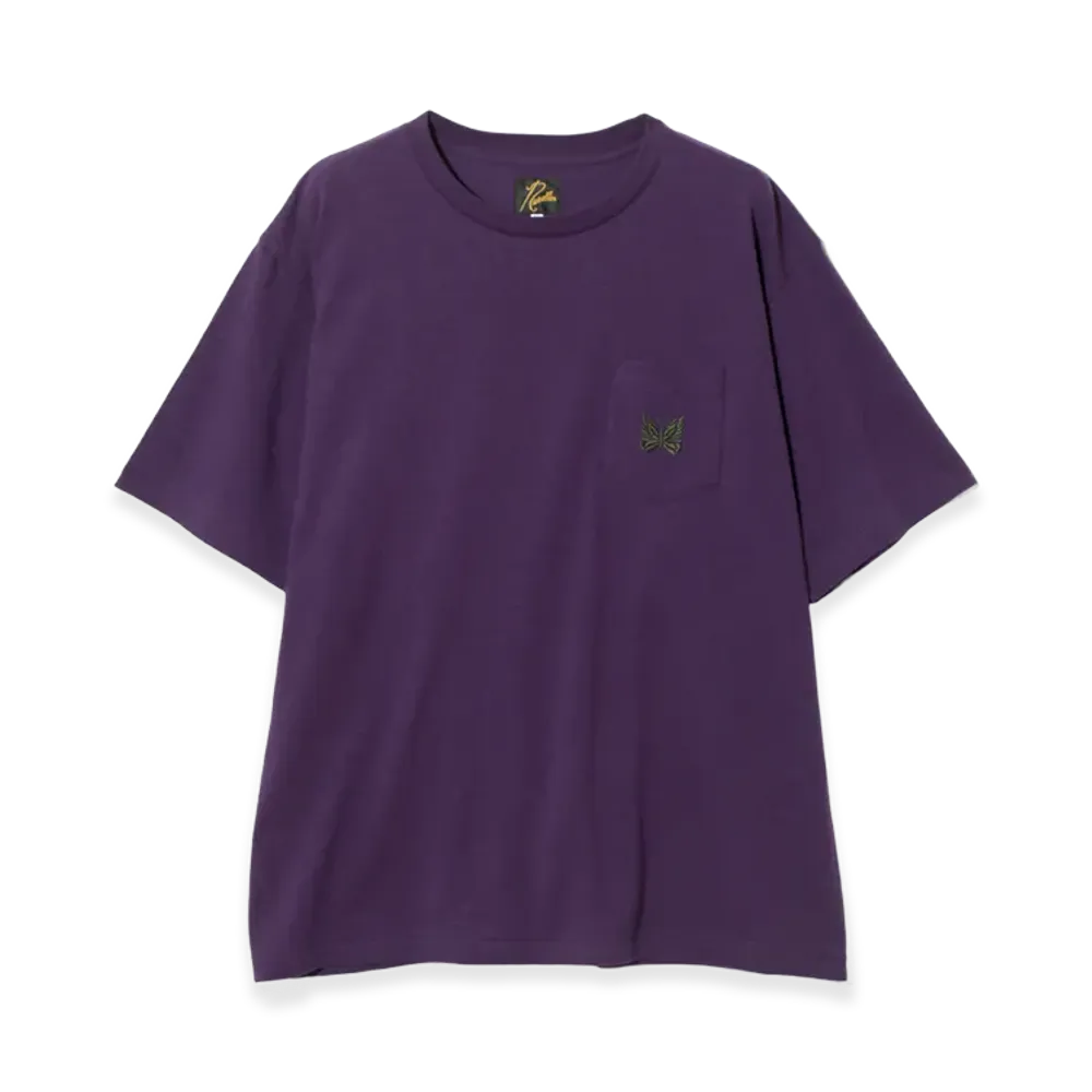 NEEDLES S/S Papillon EMB. Pocket T-Shirt Cotton Jersey "Purple"