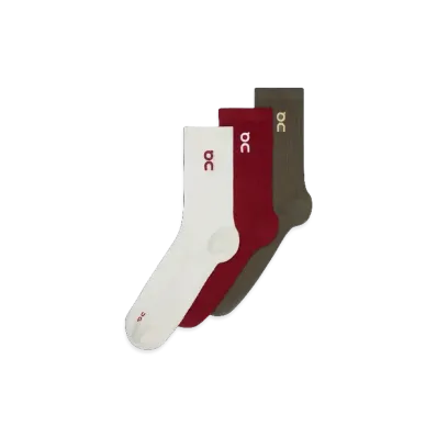 on Embroidered Logo Sock 3P Year of the Horse "Grizzly/Ivory"