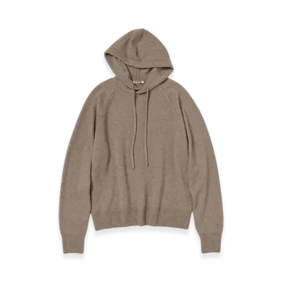 AURALEE Baby Cashmere Knit P/O Parka "Natural Brown"