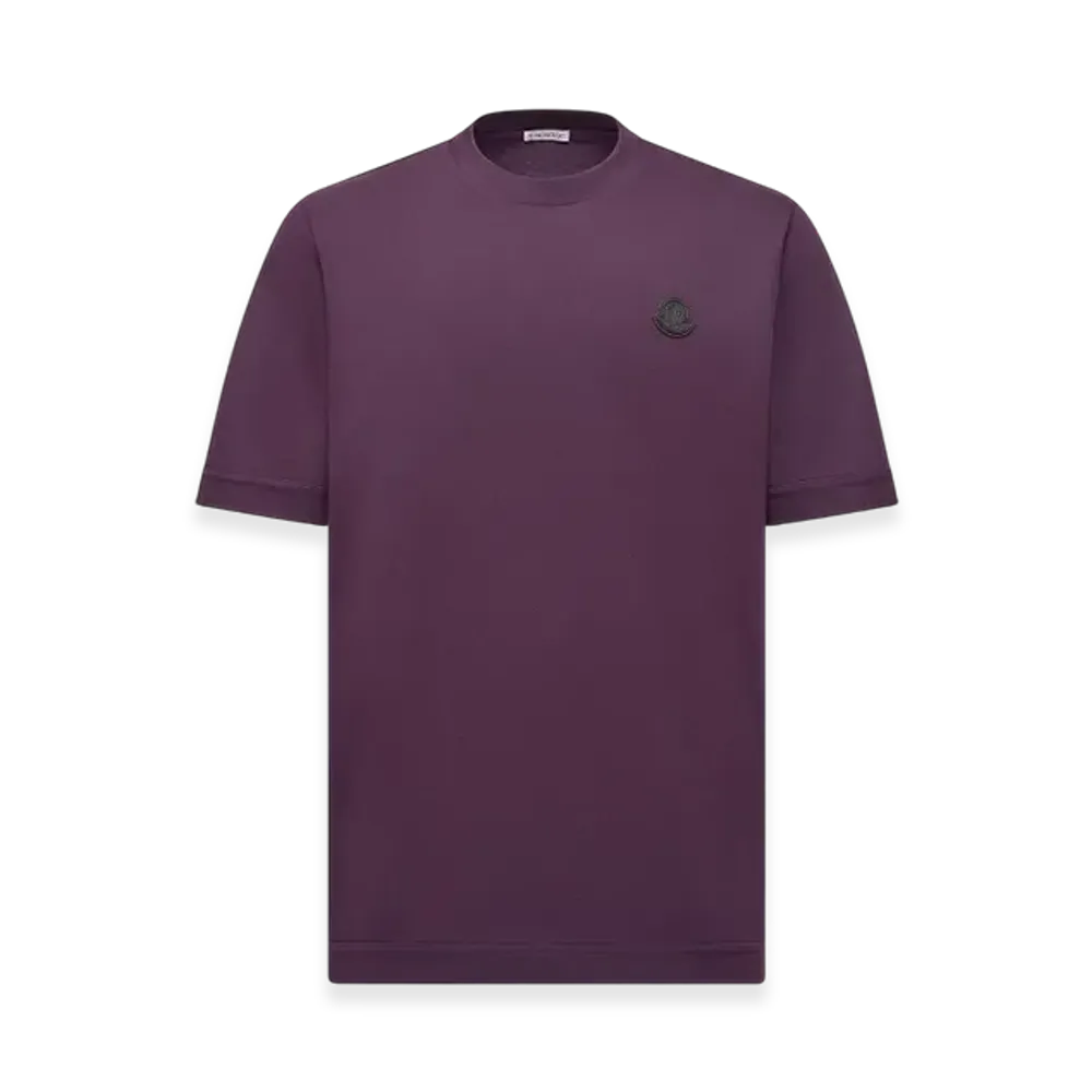 MONCLER Logo Patch Cotton T-Shirt "Purple"