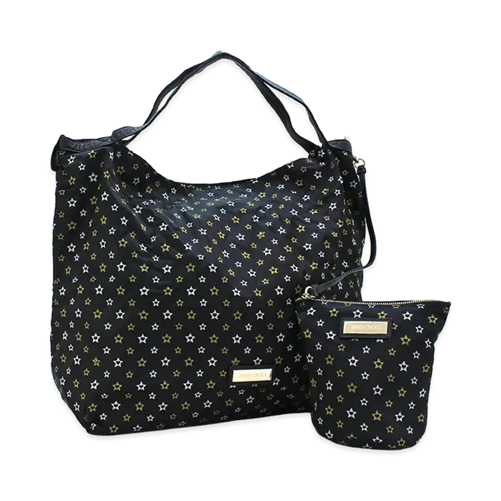 Jimmy Choo Women's Star Nylon Tote Bag "Black/Silver/Gold"