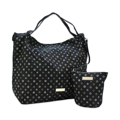 Jimmy Choo Women's Star Nylon Tote Bag "Black/Silver/Gold"