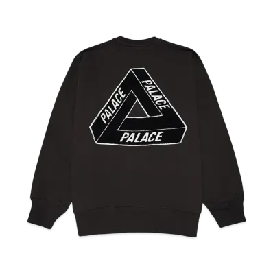PALACE Chenille Tri-Ferg Crew "Black"