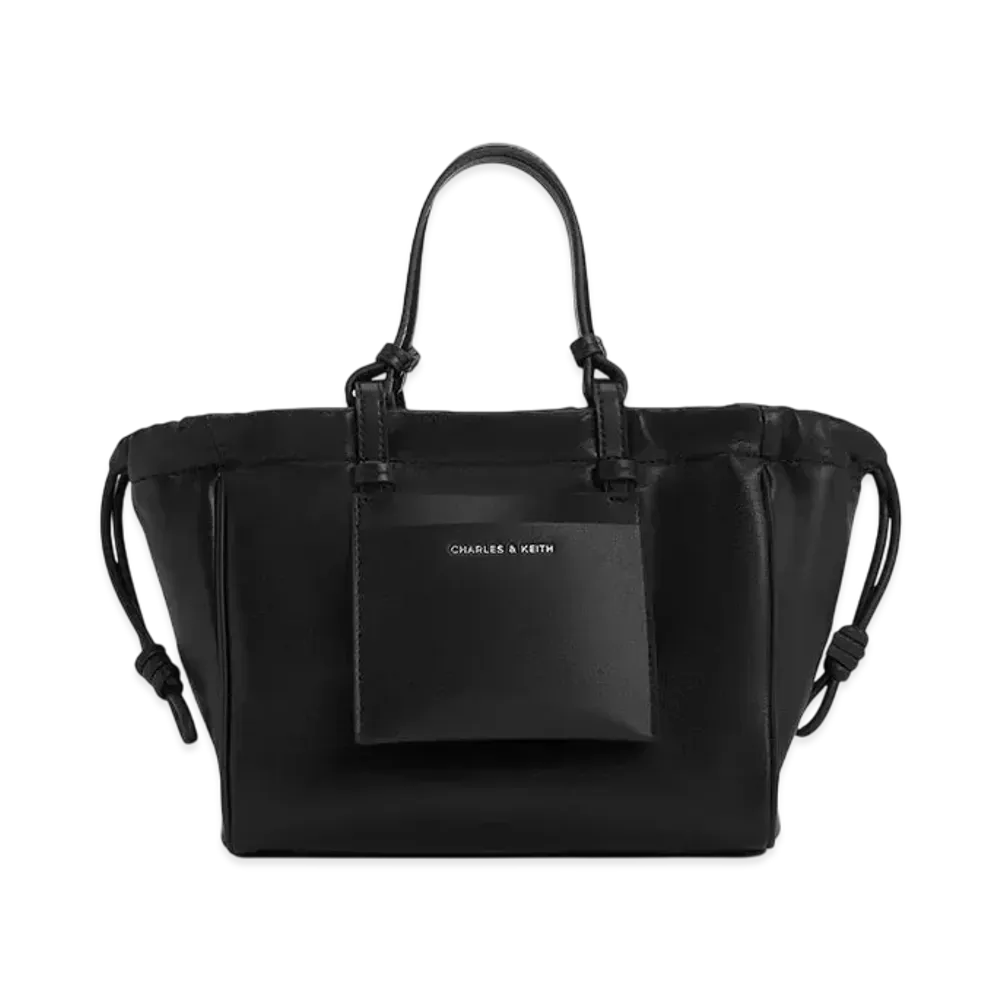 CHARLES & KEITH Babylon Drawstring Tote Bag "Noir"