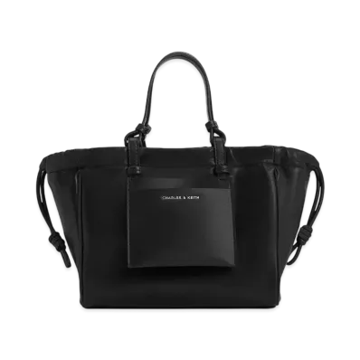 CHARLES & KEITH Babylon Drawstring Tote Bag "Noir"