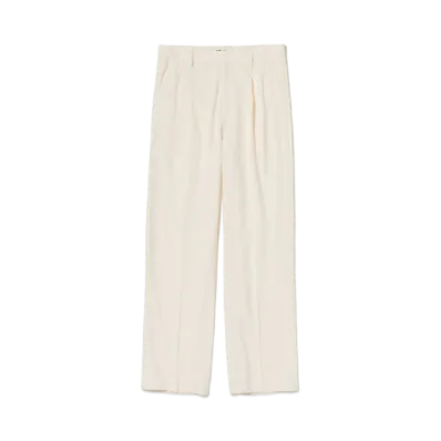 AURALEE Hard Twist Cotton Silk Viyella Slacks "Ivory"