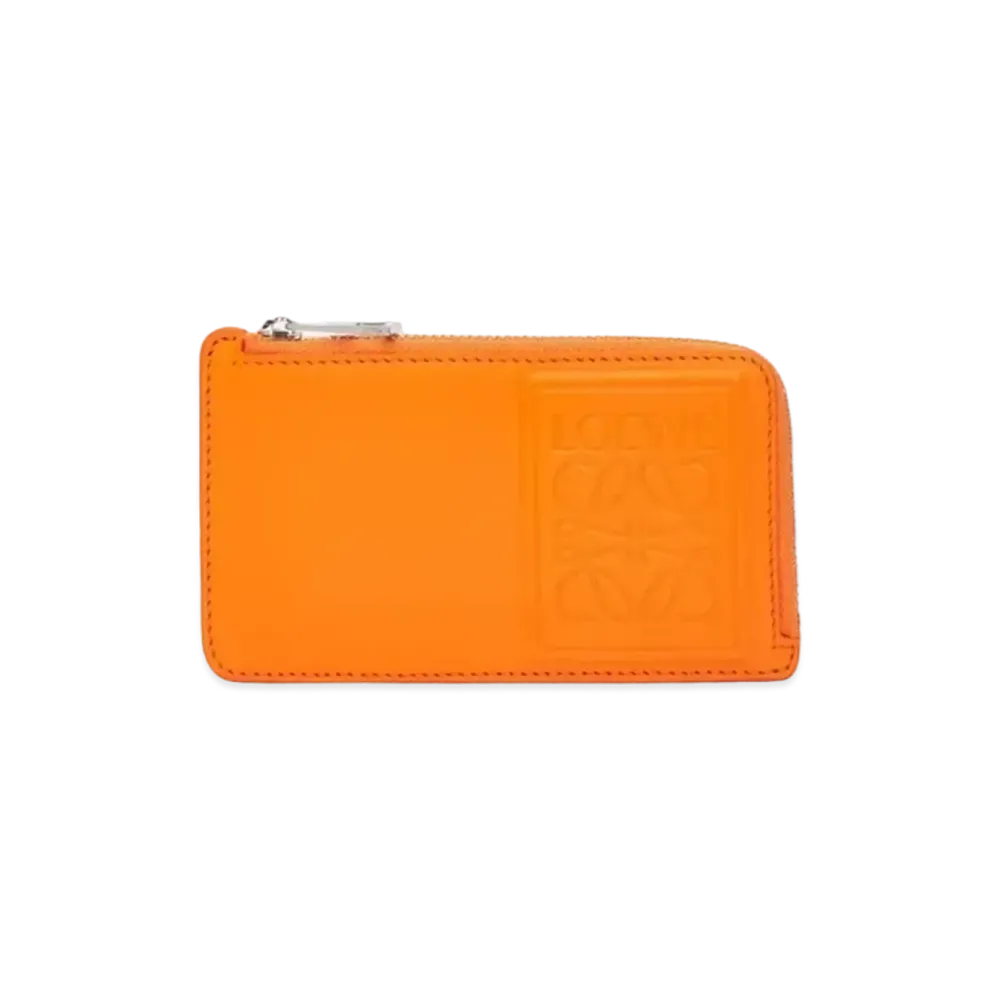 LOEWE Coin Cardholder in Satin Calfskin "Bright Orange"