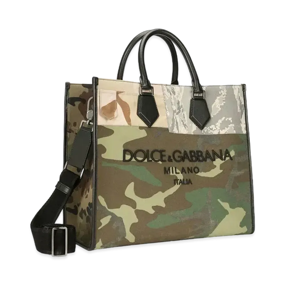 Dolce&Gabbana Shopping Bag Camouflage Patchwork "Multicolor"