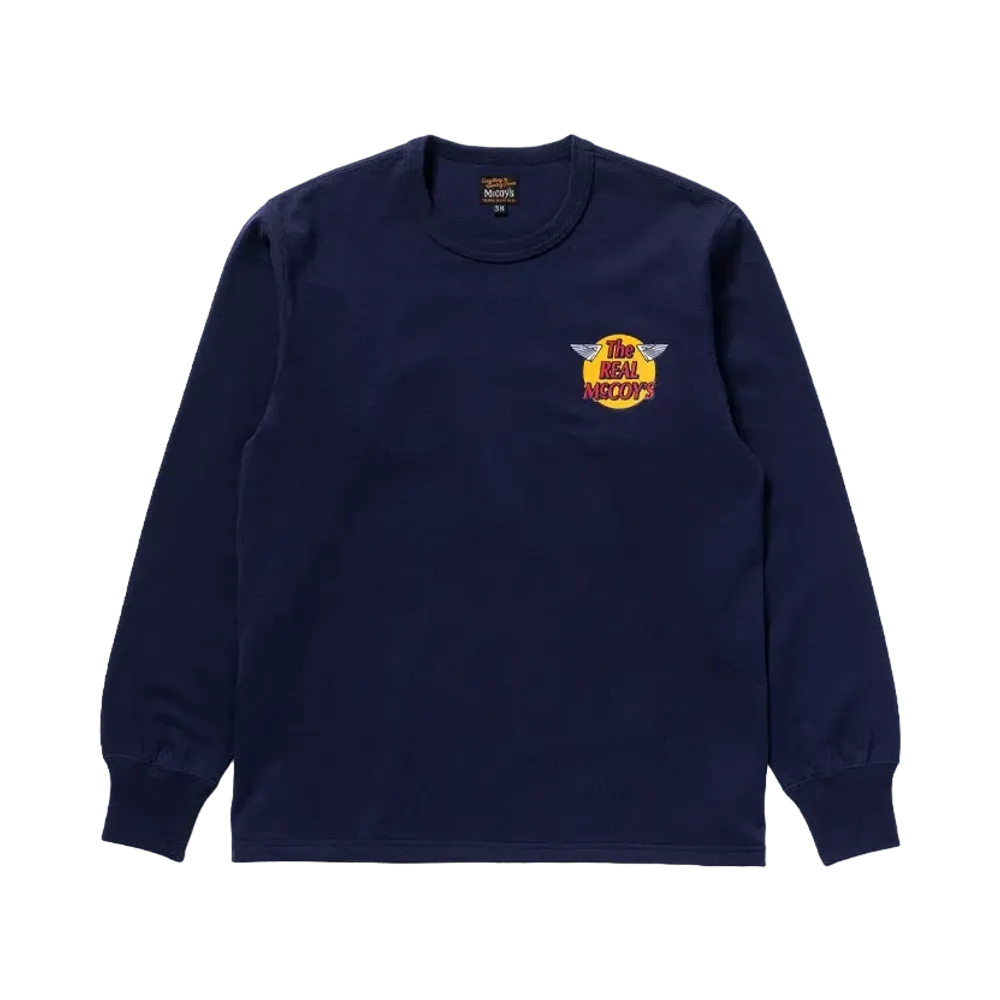 THE REAL McCOY'S Logo Tee L/S "Navy"