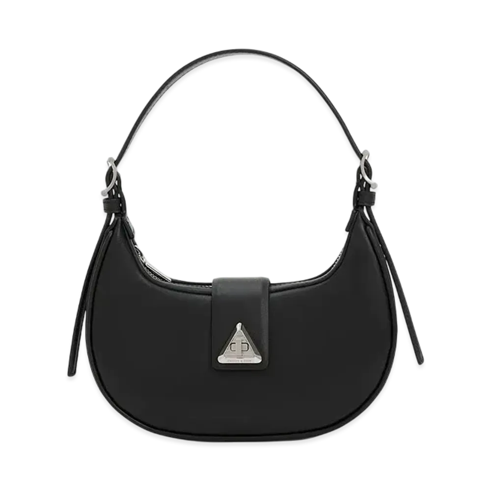 CHARLES & KEITH Triangle Buckle Belt Shoulder Bag "Noir"