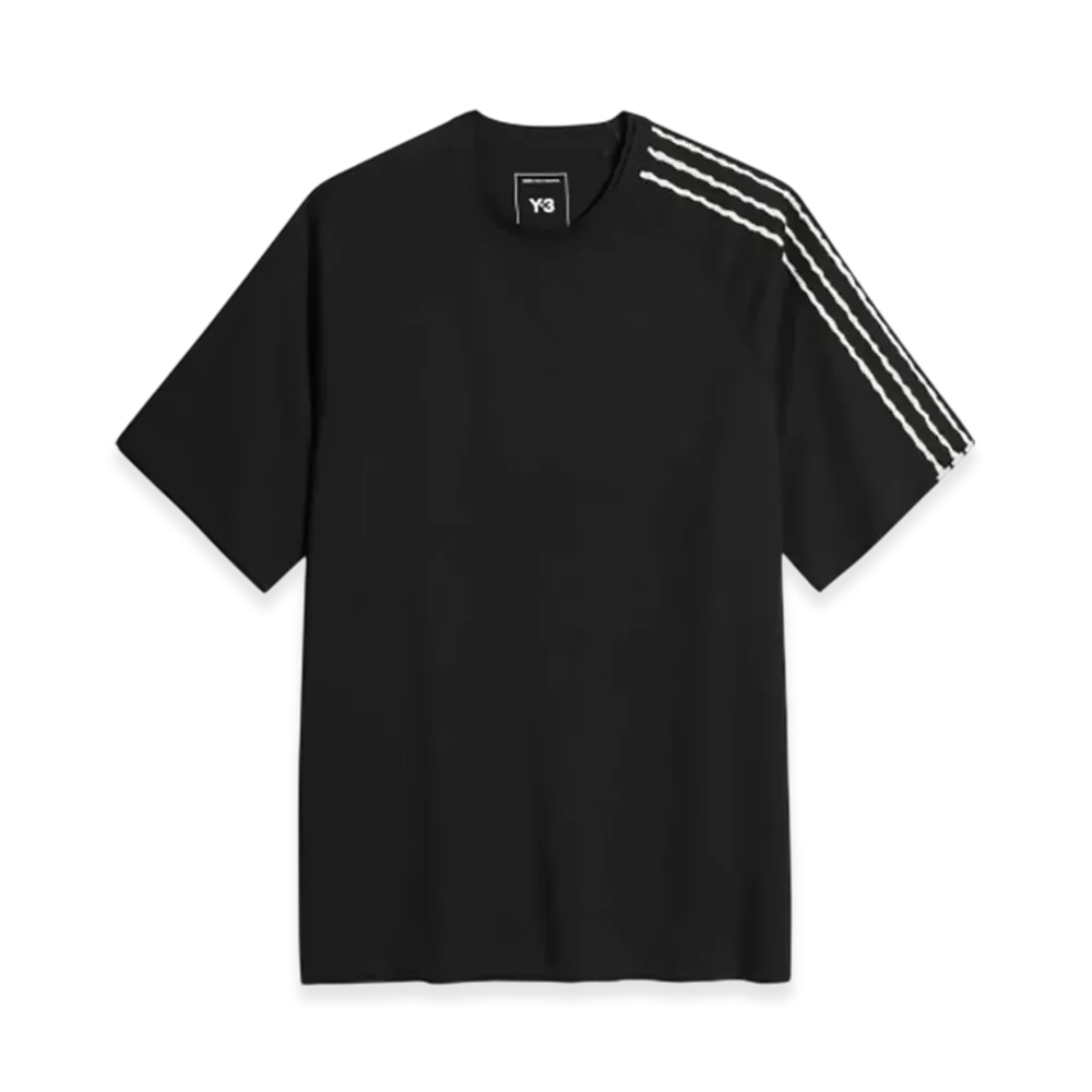 Y-3 Raw Edge 3 Stripes Short Sleeve Tee "Black"