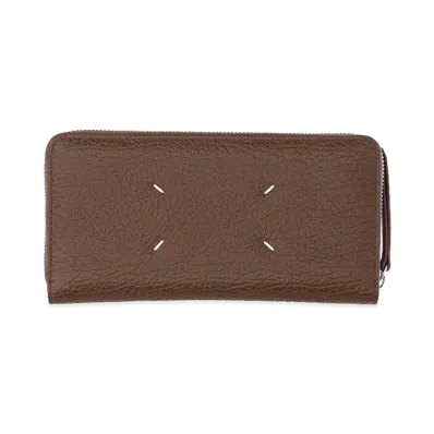 Maison Margiela Women's Four Stitches Zip Wallet "Brown"