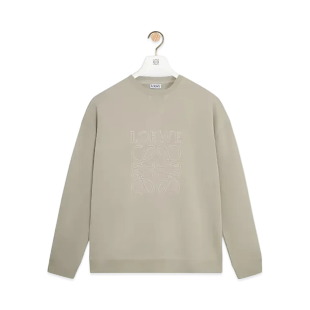 LOEWE Men's Regular Fit Sweatshirt in Cotton "Dark Beige"