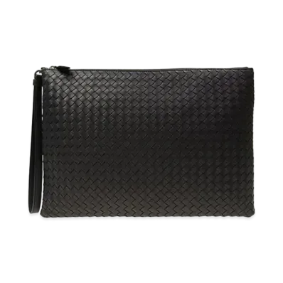 Bottega Veneta Lambskin Clutch Bag "Black"