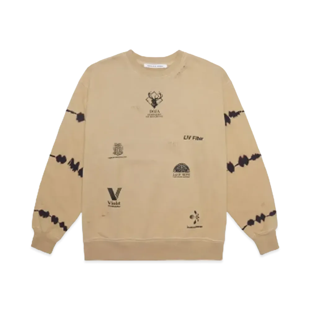 Children of the discordance INTERVENTIONS CN DAMAGE SWEAT SHIRT "BEIGE"