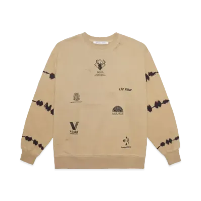 Children of the discordance INTERVENTIONS CN DAMAGE SWEAT SHIRT "BEIGE"