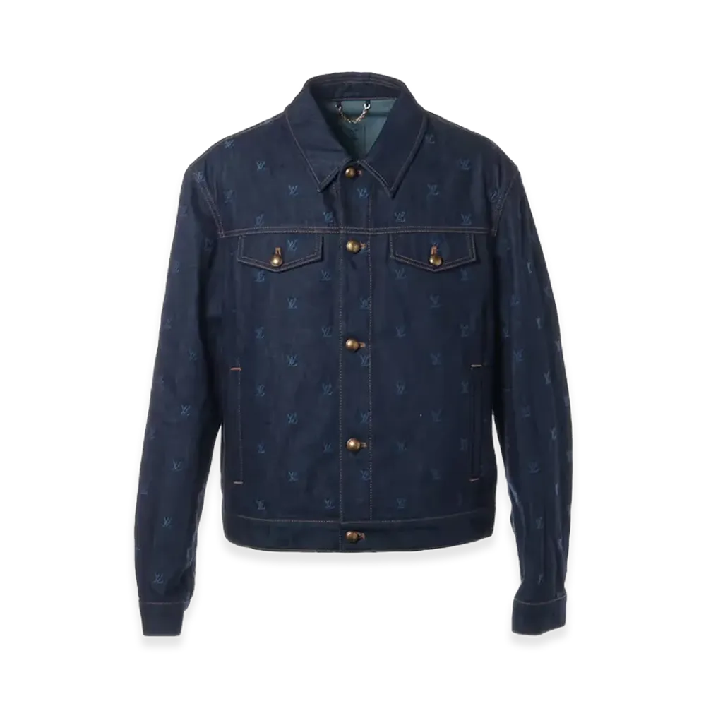 Louis Vuitton LV Blazon Embroidered Denim Blouson "Nevy"