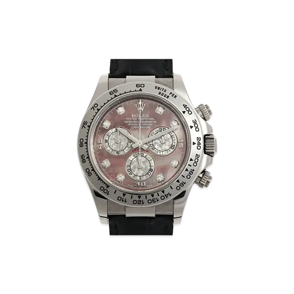 ROLEX Cosmograph Daytona 8P Diamonds "Black Shell/White Gold"