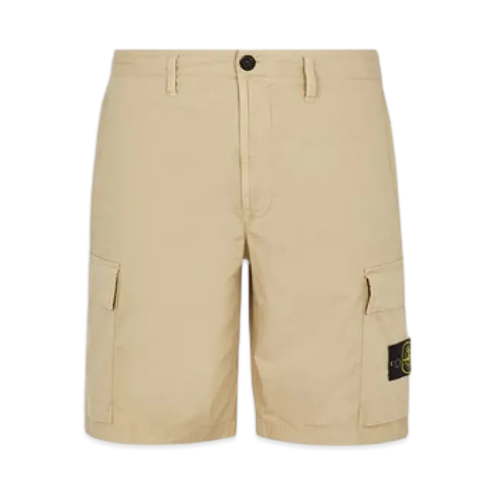 Stone Island L0803 Stretch Cotton Tela Paracadute Garment Dyed Cargo Bermuda Shorts - 22SS "Beige"