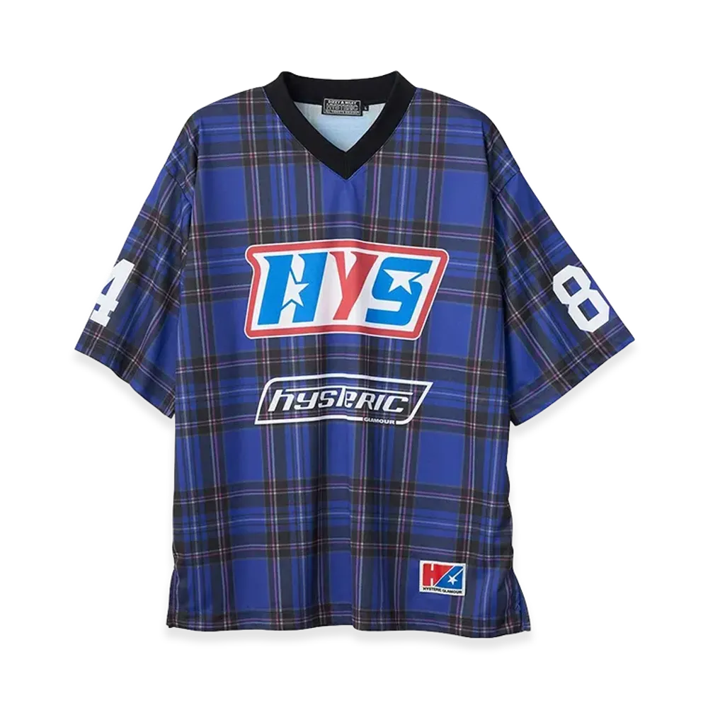 HYSTERIC GLAMOUR Guitar Girl 84 Football Shirt "Blue"