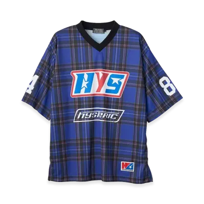 HYSTERIC GLAMOUR Guitar Girl 84 Football Shirt "Blue"