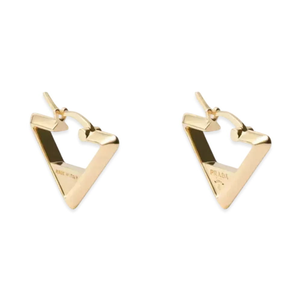 PRADA Metal Earrings "Gold"