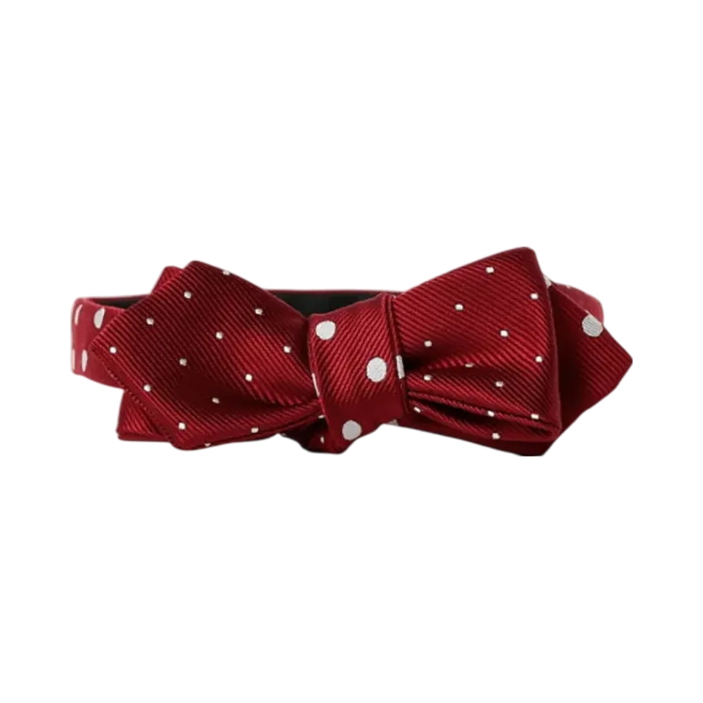 BEAMS Silk Bow Tie Dot "Wine"